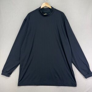 Nike Golf Shirt Mens XL Black Mock‎ Neck Performance Tech Ribbed Long Sleeve TW